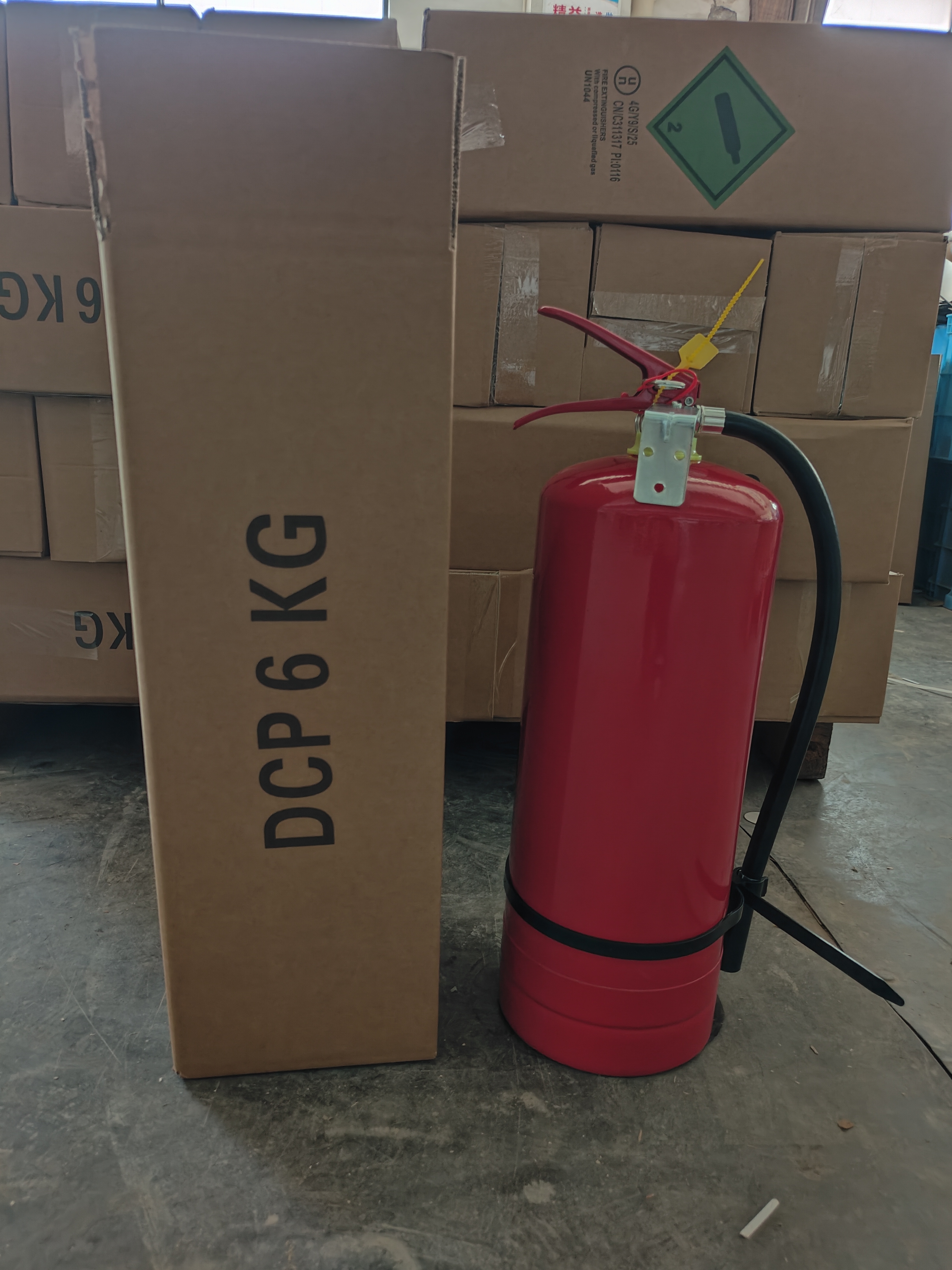 Pirinç valflı ahşap için 6kg kuru toz yangın söndürücü