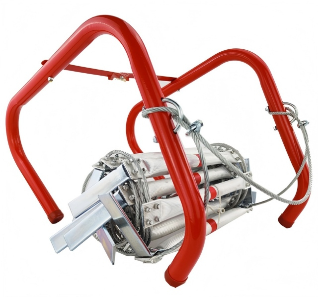 66FT Yangın Kaçış Merdiveni 20 M Katlanır Çelik Tel Halat Merdivenler Alüminyum Alaşımlı Acil Hayatta Kalma Kurtarma Güvenlik Antiskid Araçları